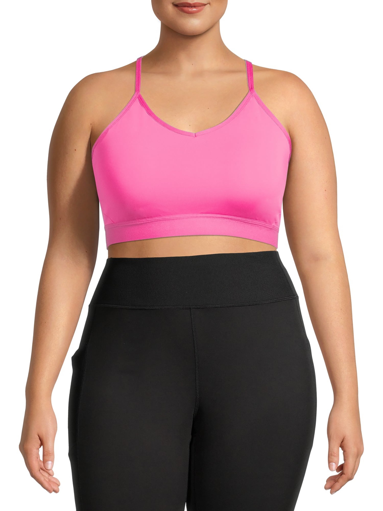 Athletic Works Women's Plus Size VNeck Racerback Low Impact Sports Bra