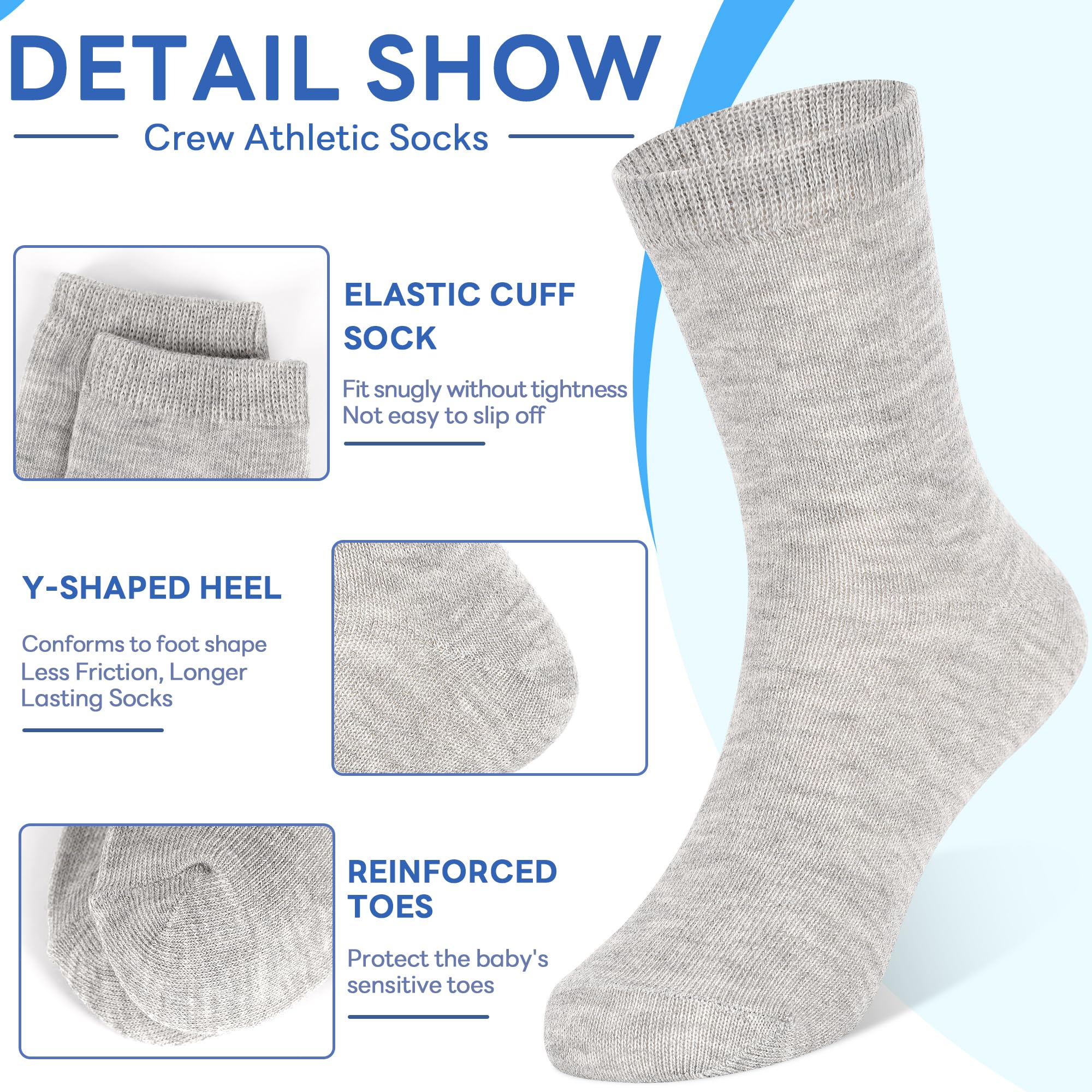 Sptramle Kids Crew Socks, 20-Pack, Ages 4-7 photo 6