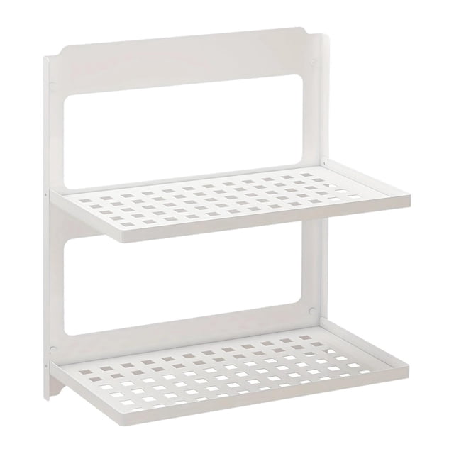 DOLITY Fold Down Wall Shelf 2 Layer Metal Frame Garage Folding Display Wall Shelves