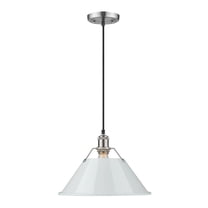 Orwell 1-Light Pendant in Pewter with Dusky Blue