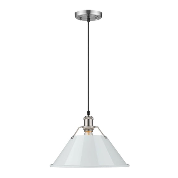 Orwell 1-Light Pendant in Pewter with Dusky Blue