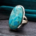 thumbnail image 2 of Blue Turquoise Men&Women Beautiful Ring, 925 Silver Sterling Ring, Handmade Ring, Gemstone Ring, || Ali Baba Jewellery, 2 of 5