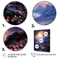 thumbnail image 3 of Designart "Twilight A Tachisme horizon II" Floral Floater Framed Wall Art Living Room, 3 of 7