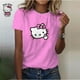 thumbnail image 3 of Camiseta de mujer para niña, camiseta informal con estampado de dibujos animados de Hello Kitty Kawaii, ropa informal cómoda para mujer, top negro, 3 of 5