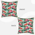 thumbnail image 3 of Haiem Palm Leaves Flamingo Print Velvet Soft Solid Decorative Square Throw Pillow Covers Set with Elegant Piping Christmas Cushion Case for Sofa Bedroom Car-20"x20", 3 of 8
