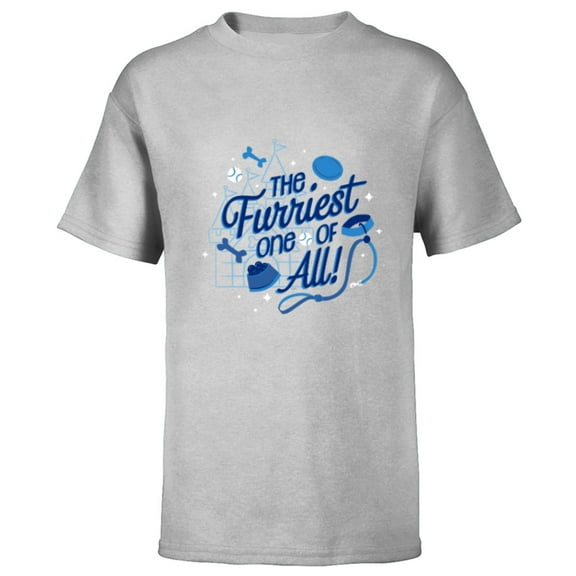 Disney Dogs The Furriest One of All - Short Sleeve T-Shirt for Kids - Customized-Athletic Heather