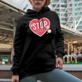 thumbnail image 2 of Stop Being Hard on Yourself Quote, Retro Self Love Gift, Black Hooded Sweatshirt or Hoodie, Small, 2 of 5