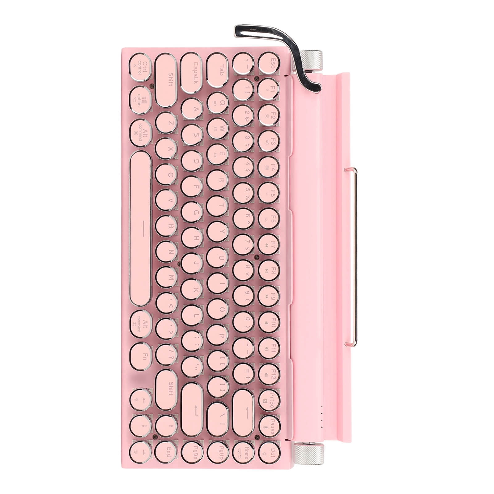 Typewriter Mechanical Keyboard, 83 Key Multifunctional  Mechanical Keyboard, Adjustable Brightness, Impact  Material, 2000mA Capacity, for Win, IOS,
