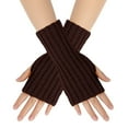 thumbnail image 2 of TERGAYEE Womens Fingerless Gloves,Winter Warm Knit Crochet Thumbhole Arm Warmers,Knitted Gloves Warm Gloves,Knit Arm Warmers,Winter Warm Gloves Cold Weather Mittens, 2 of 6
