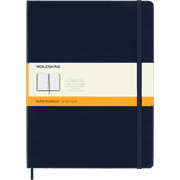 Moleskine Classic Hard Cover Notebook, 7-1/2" x 10", Ruled, 192 Pages, Sapphire Blue