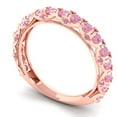 thumbnail image 2 of 3.13 ctw Wedding Band for Women - 18K Rose Gold Simulated Pink Diamond Stackable Eternity Ring, 2 of 6