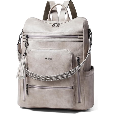 Vegan Leather Laptop Backpack for Women 15.6 inch Work Backpack Fashion Travel Backpack Purse for Business College