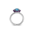 thumbnail image 5 of Gem & Harmony 1.60 Carat (Ctw) Blue Topaz and Amethyst Ring in Sterling Silver for Women, 5 of 6