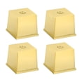 thumbnail image 1 of Cubierta de pierna de muebles Uxcell, paquete de 4 tapas de pierna de metal cuadradas, ideales para sofá, mesa, silla (1.2", tono dorado), 1 of 5