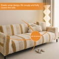 thumbnail image 4 of Eurhowing 1/2/3/4 Seater Sofa Cover, Fuzzy Plush Stretch Couch Slipcover, Non-Slip Shaggy Fleece Furniture Saver Protector for Living Room, Khaki, 4 of 8