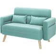 thumbnail image 3 of Yaheetech 46'' W Modern 2 Seater Sofa Couch with Solid Wood Legs, Aquamarine, 3 of 8