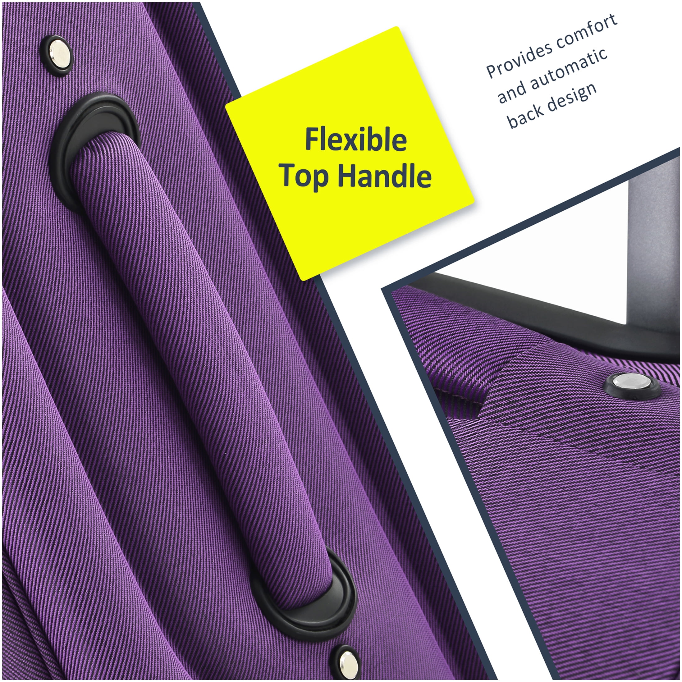 3-Piece Expandable Softside Luggage Set in Purple, Lightweight TSA Lock Spinner Suitcases