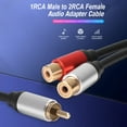 thumbnail image 2 of MesaSe Metal 1 Male to 2-RCA Female Adapter Stereo Y Adapter Splitter Audio Cable, 2 of 10