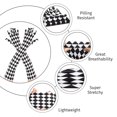 thumbnail image 4 of HDE Satin Cosplay 21.5" Elbow Length Halloween Costume Gloves Black and White Diamonds, 4 of 6