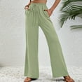 thumbnail image 7 of Stamzod Women's Casual Wide Leg Pants Elastic Waist Long Straight Pants, 7 of 7