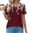 thumbnail image 1 of SDNall Womens Round Neck Fashionable Casual Short Sleeved Spring/summer Top, 1 of 9
