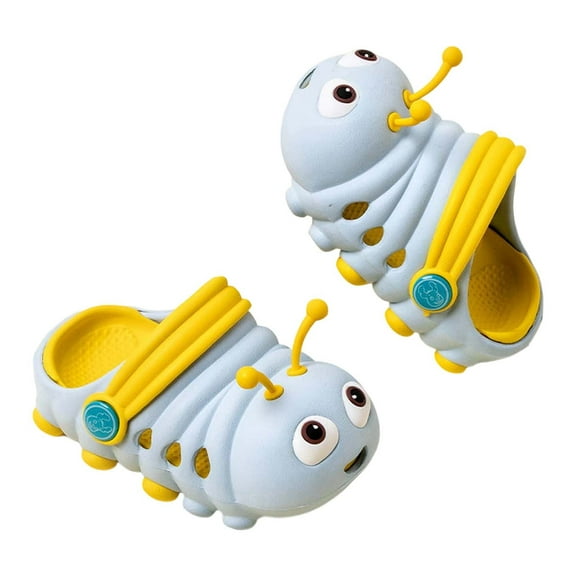 WZEIIOT Toddler Boys Slippers Cute Caterpillar Honey Design Garden Shoes Kids Uunisex Indoor Outdoor Breathable Non Summer Soft -On Sandals Warter Shoes