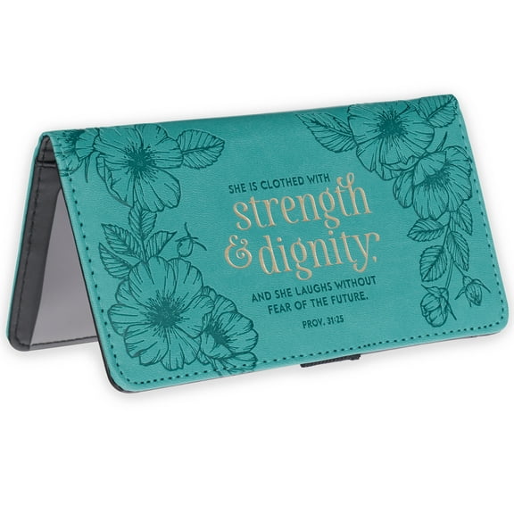 Checkbook Cover Strength & Dignity Teal Prov. 31:25