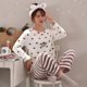 thumbnail image 4 of Conjuntos de pijama de franela para mujer, Tops de manga larga estampados encantadores, pantalones de longitud completa, ropa de dormir más gruesa y acogedora, ropa de dormir para estudiantes, salón d, 4 of 4