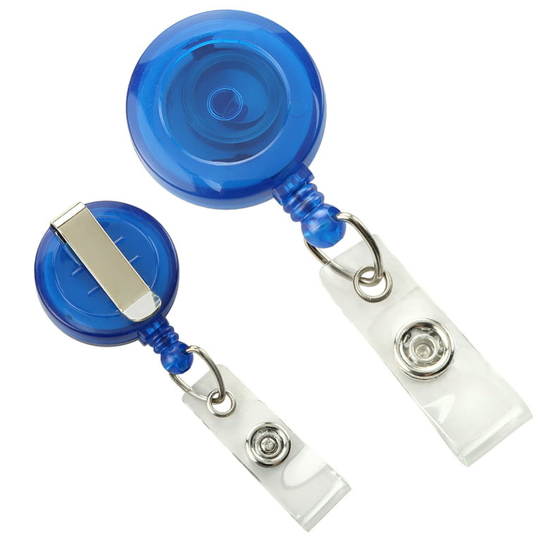5 Pack - Translucent Retractable Badge Reel with Belt Clip - Cute