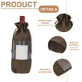 thumbnail image 3 of Uxcell 2 Pcs Wine Bottle Gift Bags with Drawstrings, Clear Burlap Wine Bags Reusable Liquor Bottle Covers for Wedding Birthday Party, Coffee, 3 of 6