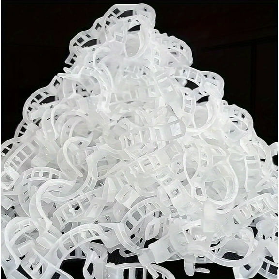 100-Pack Clear Plant Support Clips – Reusable Plastic Trellis Ties for Tomatoes, Vegetables, Vines & Flowers, Durable Weatherproof Tools for Greenhouse & Year-Round Gardening