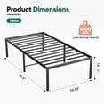 thumbnail image 4 of EDX 18 Inch Twin Bed Frame, Extra Tall Metal Platform with Steel Slats, Heavy Duty, Under Bed Storage, Noise Free, Easy Assembly, Black, 4 of 9