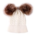thumbnail image 2 of Baby Warm Knit Hat Infant Pom Pom Beanie Fotografía Fur Ski Cap White Sunnimix Gorro de punto de invierno para bebés, 2 of 8