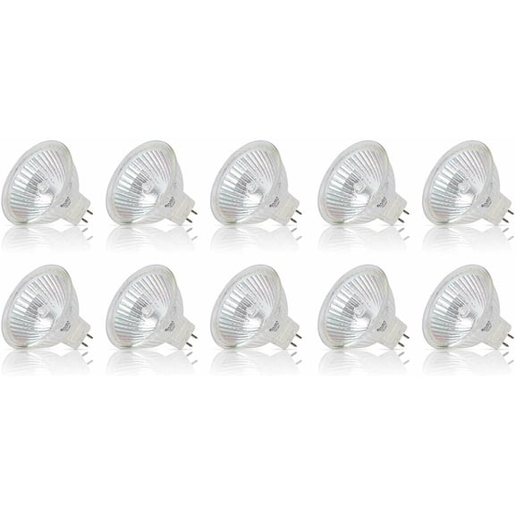 Simba Lighting Halogen MR16 12V 20W Bulbs GU5.3 2-Pin BAB Cover Glass, 10-Pack
