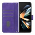 thumbnail image 4 of MonsDirect for 7.6 inch Samsung Galaxy Z Fold 3 2022 2021 Case, Slim Suede Leather Stand Folio Cover with Auto Sleep/Wake Card Slots & Hand Strap Anti-Fall Protective Case for Galaxy Z Fold 3, Purple, 4 of 5