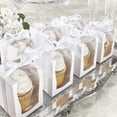 thumbnail image 2 of 12 cajas para cupcakes con ventana blanca, recipientes desechables para pasteles, con bandeja interior y cinta blanca, para pasteles, dulces, fiestas de cumpleaños, 2 of 5