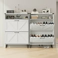thumbnail image 5 of Veanerwood Shoe Cabinet with 2 Flip Drawers Entryway Wooden Sturdy Shoes Rack with Open Storage Shelf, White, 5 of 13