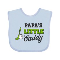 Inktastic Papa's Little Caddy with Golf Club and Ball Boys or Girls Baby Bib