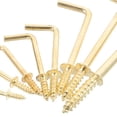 thumbnail image 3 of Tineasur 1Set Sturdy Golden L Shaped Screw Hooks Self Tapping for Heavy Duty Home Use, 3 of 8