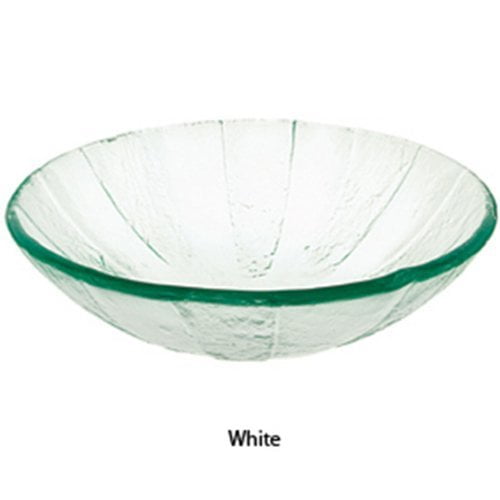 Decolav White Pinwheel Art Glass Vessel Sink 1090-WH