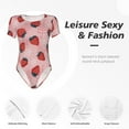 thumbnail image 4 of Rocae Strawberries for One Piece Round Neck Short Sleeve Bodysuits for Women Casual Basic Bodysuit Daily Jumpsuit T Shirts-X-Large, 4 of 7