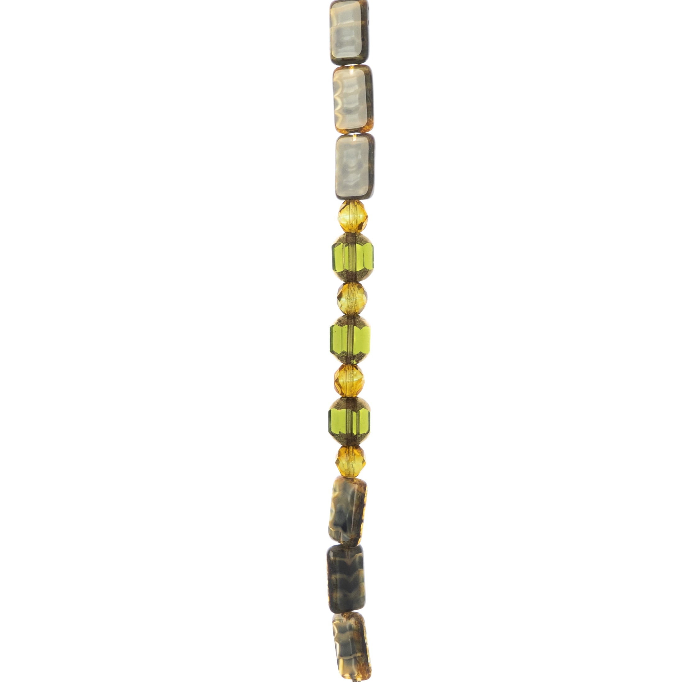 Autumn Green Czech Glass Bead Mix - 11mm by Bead Landing