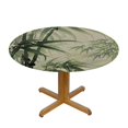 Autua Bamboo Trees Water Bird Round Table Cover Stain Resistant