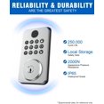 thumbnail image 5 of Fingerprint Door Lock Deadbolt with Handle Set -  Keyless Entry Lock with 5-in-1 Unlock, Keypad Lock with AutoLock, App Control - Easy DIY Installation for  & Rental (Silvery), 5 of 6