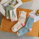 thumbnail image 2 of Calcetines para niños, calcetines para otoño e invierno, calcetines para niños, calcetines apilados, serie de flores, tubos largos en primavera y verano (4 pares), 2 of 5