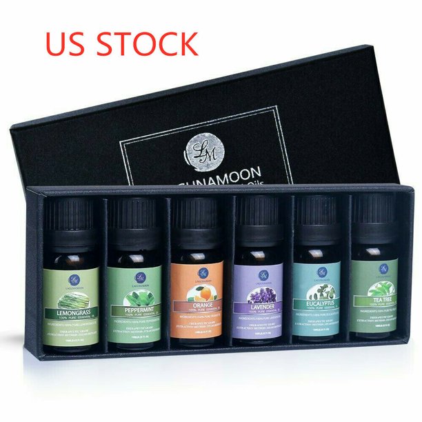 Lagunamoon Essential Oil Set 6PCS 100 Pure Therapeutic Grade Oil 10ml