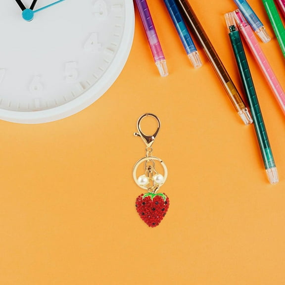 Homoyoyo Strawberry Keychain Purse Charm Accessory for Women, Stylish and Glamorous, 1 Piece