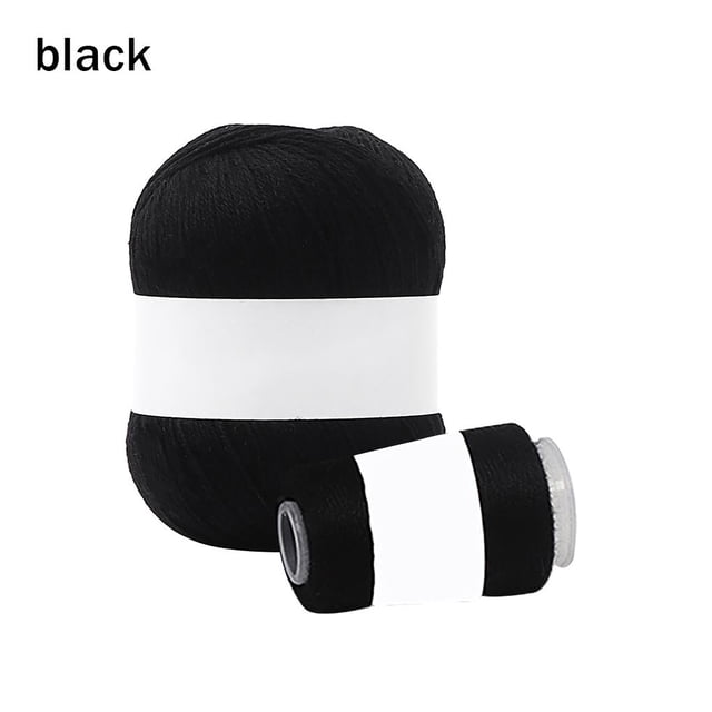 Wosthever Hilo tejido a mano, cuerda de tejer mezclada, cordón de macramé grueso para manualidades de ganchillo, hilo de mezcla multicolor Tela de costura y artesanía Negro