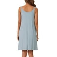 thumbnail image 3 of INSPIRE CHIC Vestido de pijama sin mangas para mujer Chemise Modal Camisones Camisetas de noche con tirantes Espagueti Nochegowns S Azul, 3 of 6