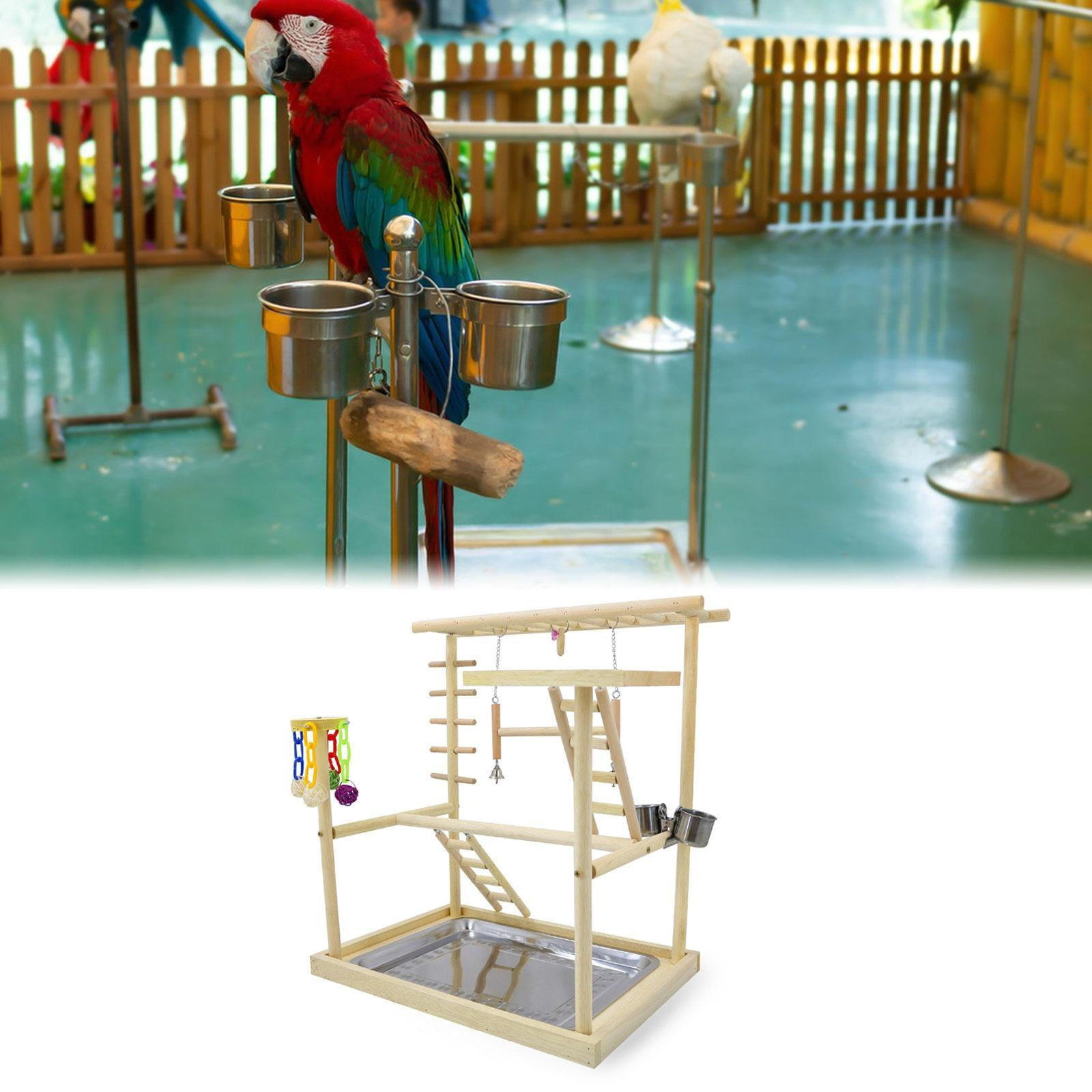 TOOYFUL Bird Playground, Bird Playing Stand ,, Activity Center Bird Play -Gymnastics Played Wood Bird Perch Stood for Lovebirds Kakaatoo
